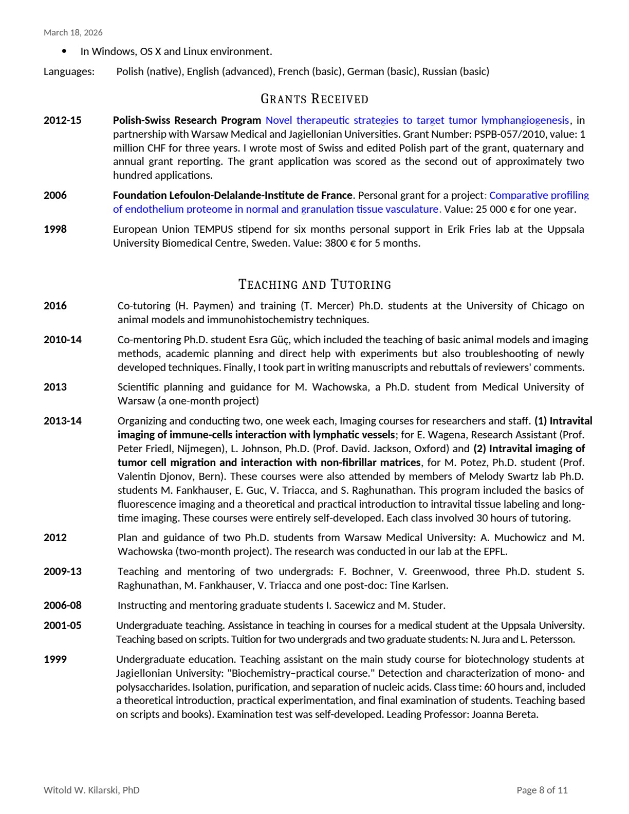 CV page 8